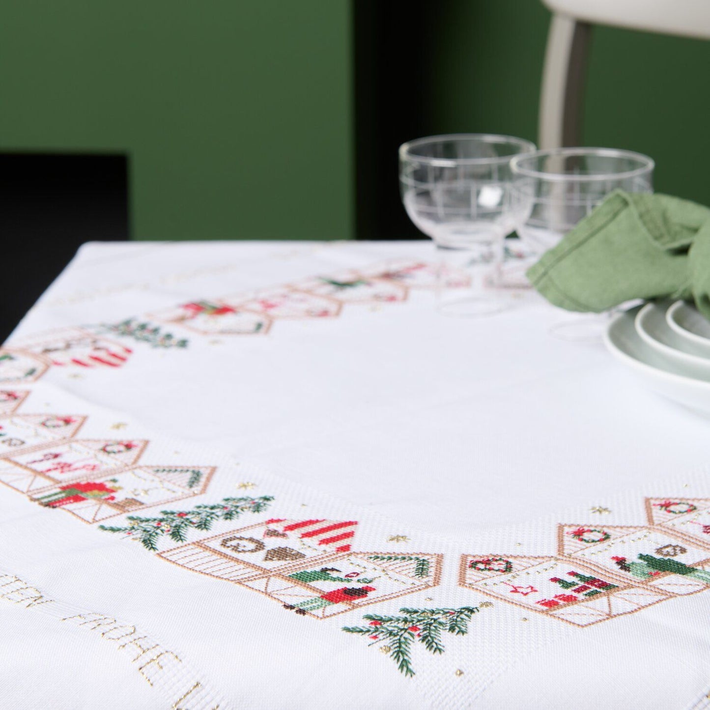 Stickpackung Tischdecke "Weihnachtsmarkt"