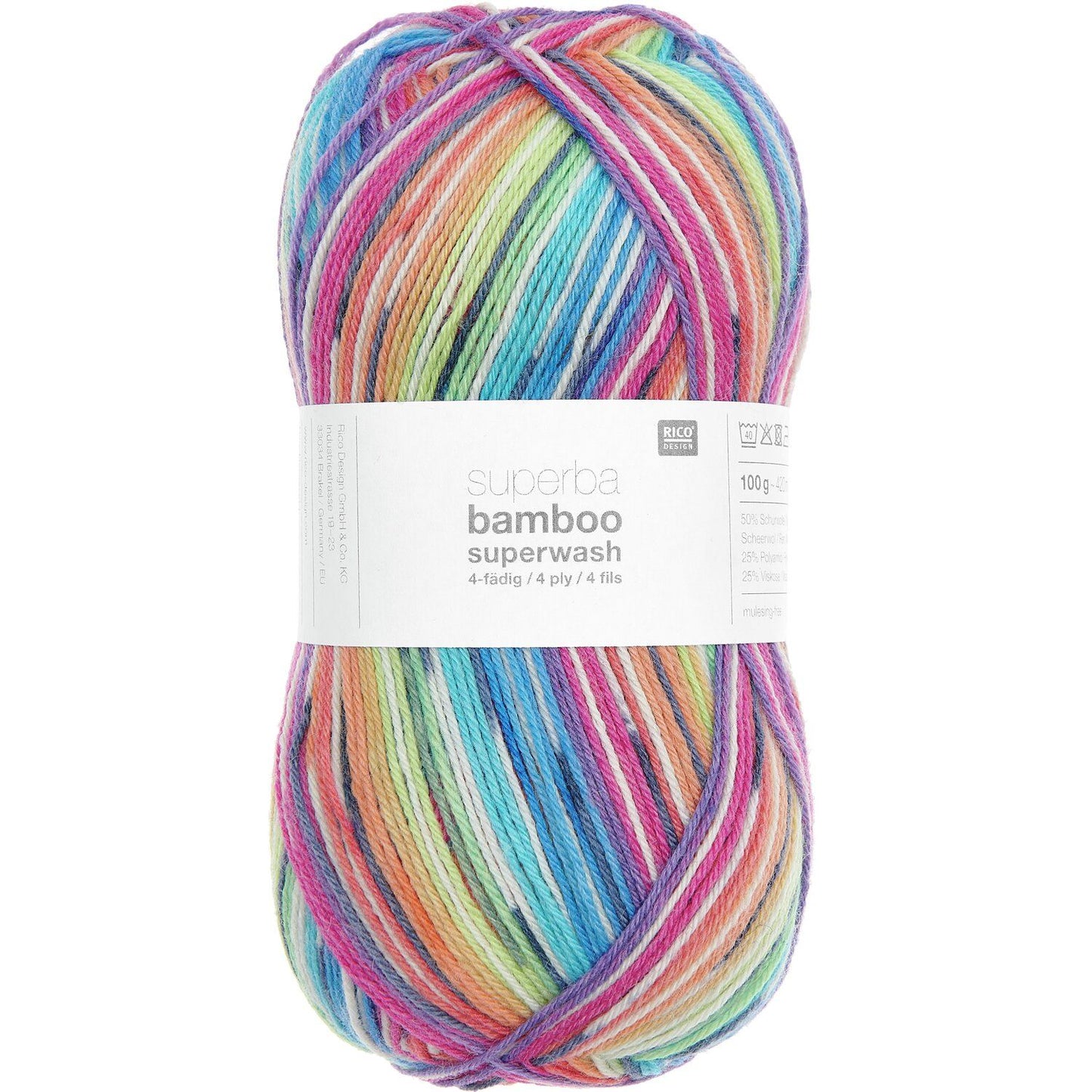 socks bamboo rainbow 4-fach F. 058