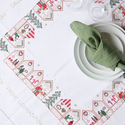 Stickpackung Tischdecke "Weihnachtsmarkt"