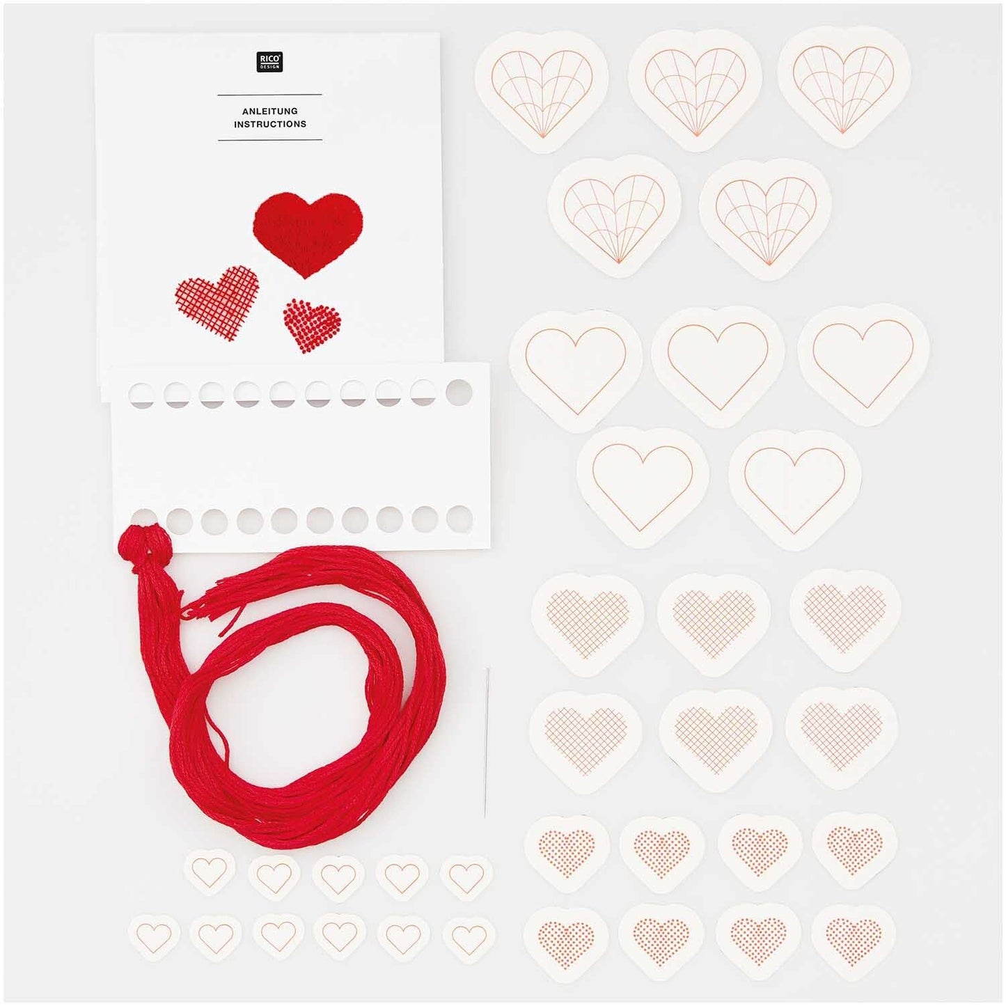 Stick & Stitch Stickpackung "Herzen"