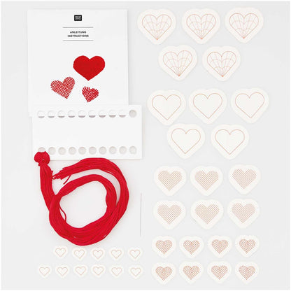 Stick & Stitch Stickpackung "Herzen"